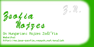 zsofia mojzes business card